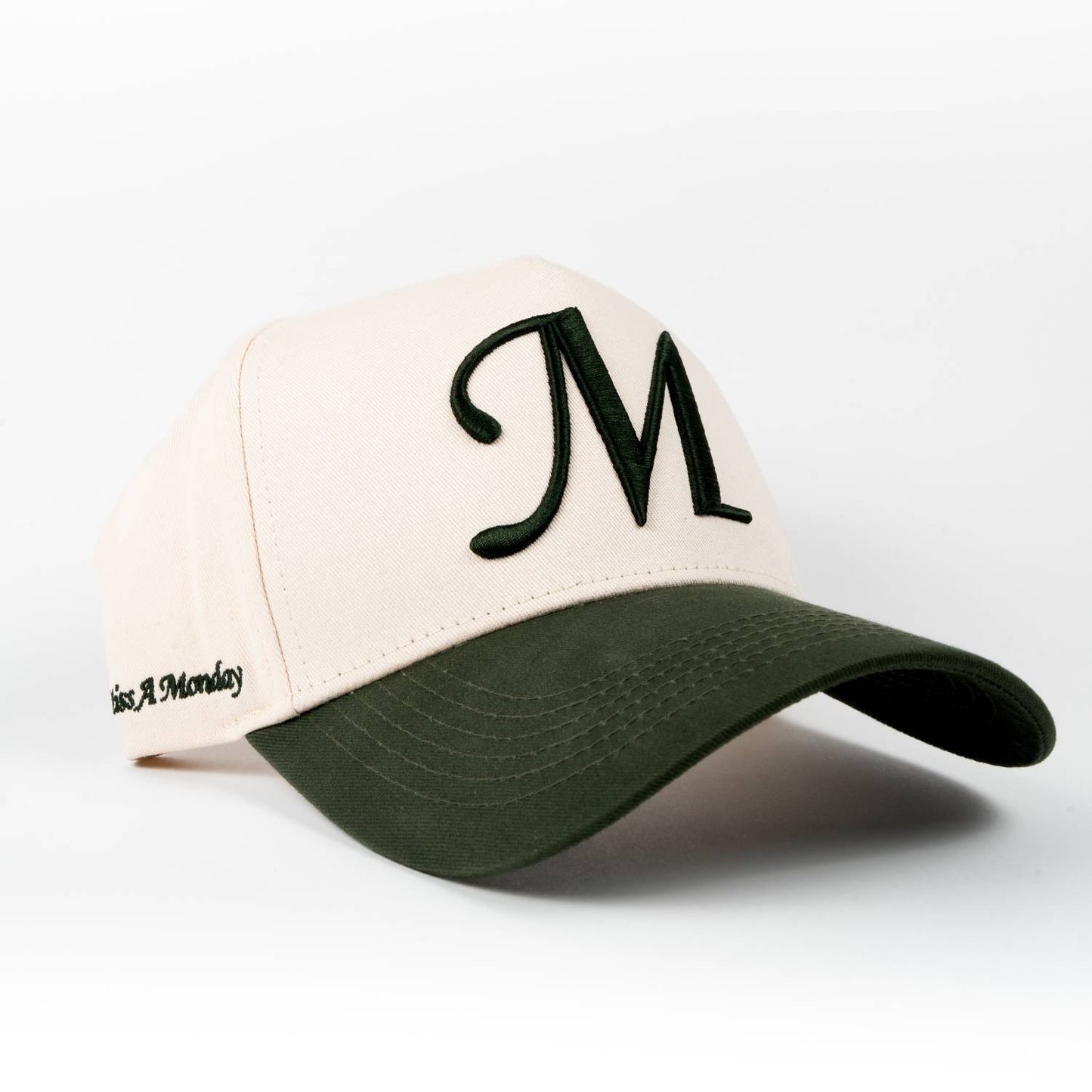 The “M” Cap - Cream / Forest Green
