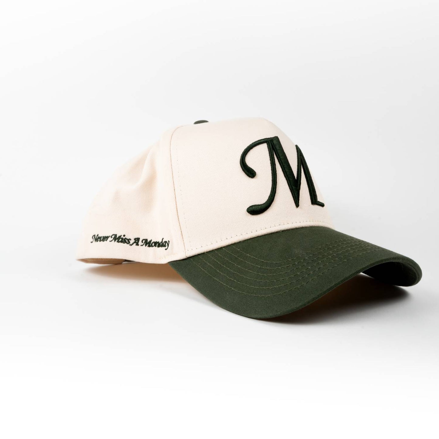 The “M” Cap - Cream / Forest Green