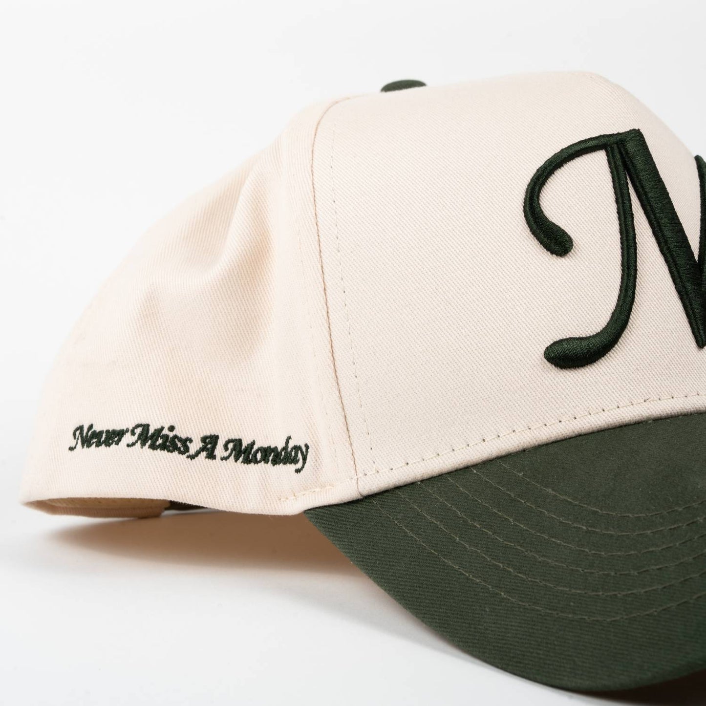 The “M” Cap - Cream / Forest Green