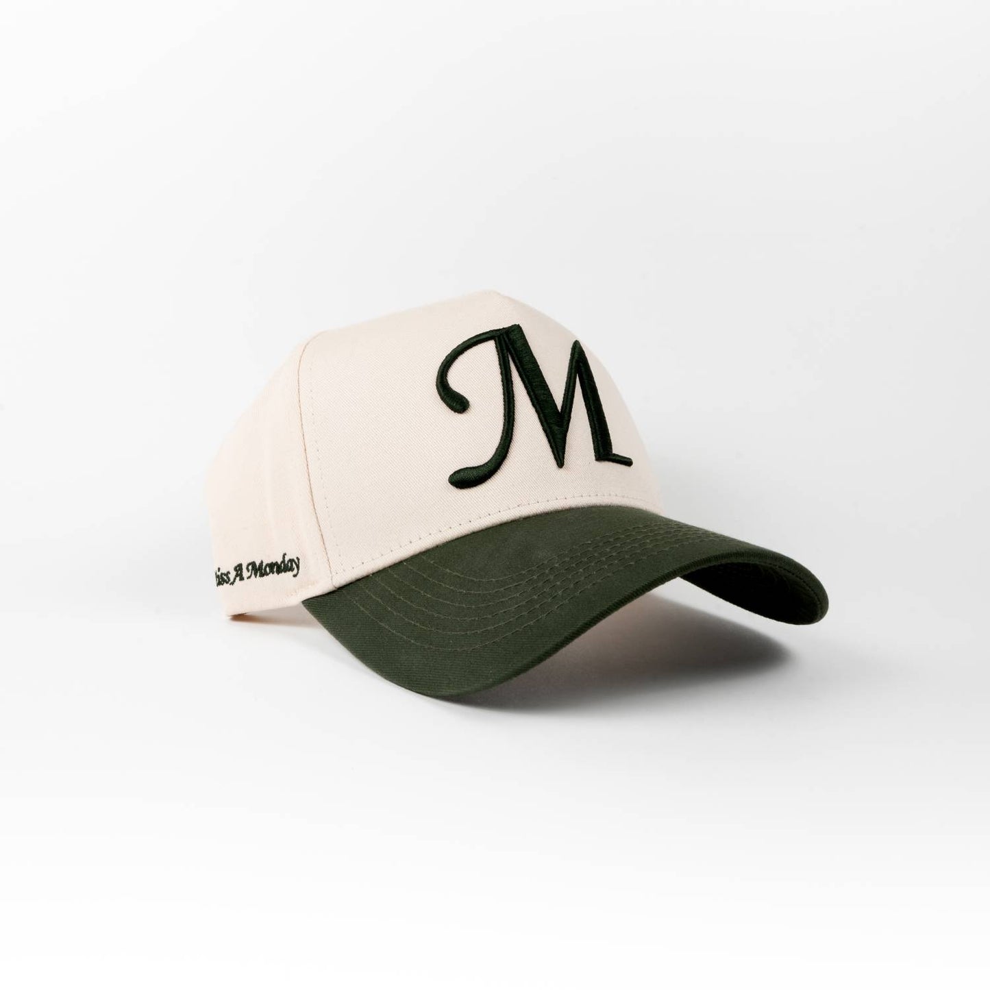 The “M” Cap - Cream / Forest Green