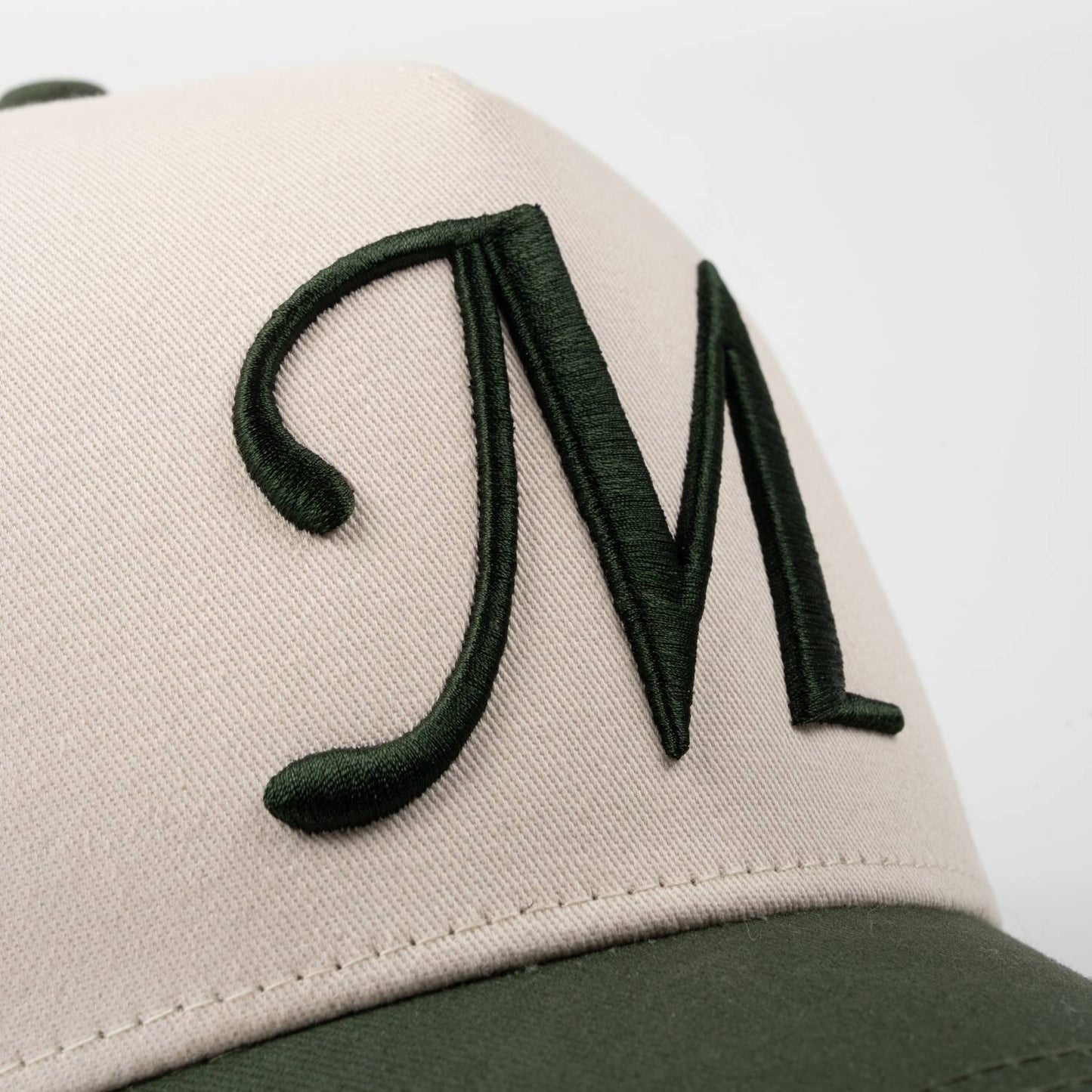 The “M” Cap - Cream / Forest Green